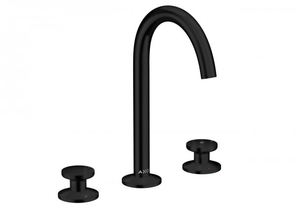 Freestanding 2 Handle Basin Tap Axor ONE Select 3 holes with Push-Open waste set Black Mat