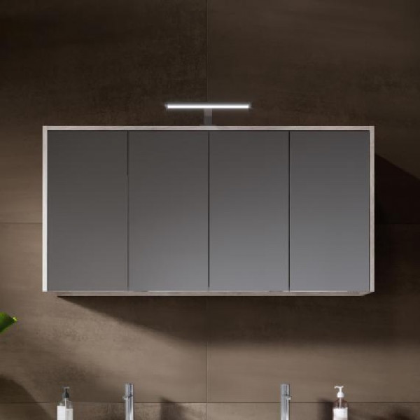 Riho Bathroom Mirror Cabinet Porto Square 1200mm Grey Oak F014030DP4