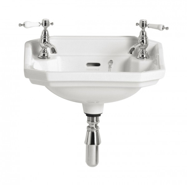 Heritage Granley semi-recessed hand wash with 2 tap holes