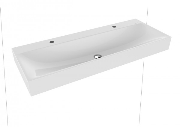 Kaldewei Wall Hung Basin Double without overflow 1 tap hole Silenio