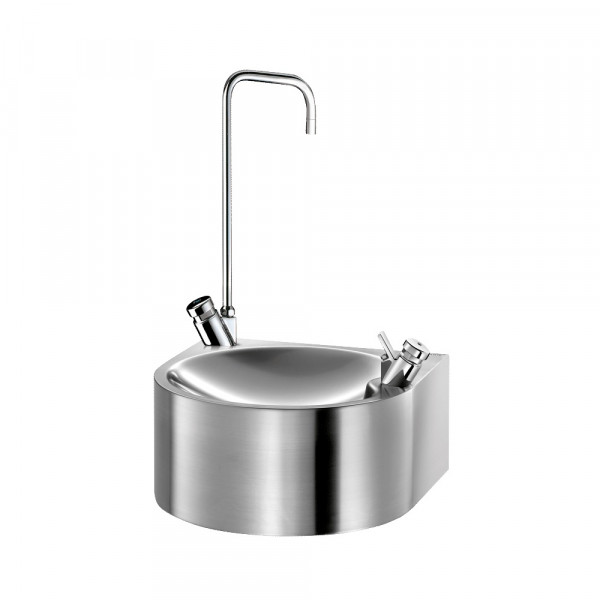 Delabie SD drinking fountain with swan neck tap