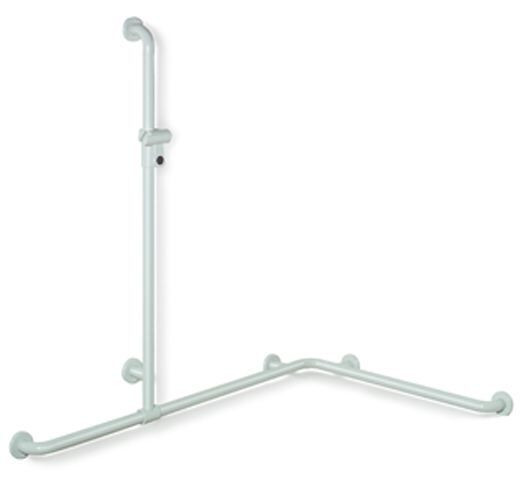 Hewi Bathroom handles Serie 801 custom-made with shower rail Active + Signal white 801.35D3S 98