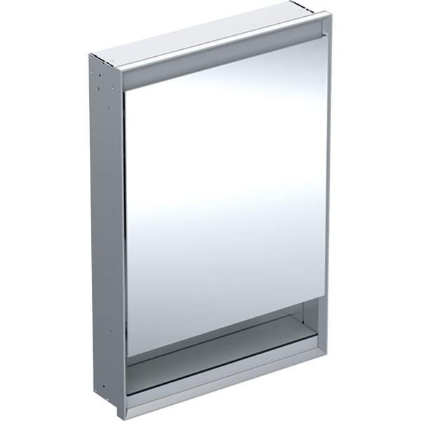 Bathroom Mirror Cabinet Geberit ONE Flush mount, 1 Door hinged on the right, With Niche 600x900mm Aluminium