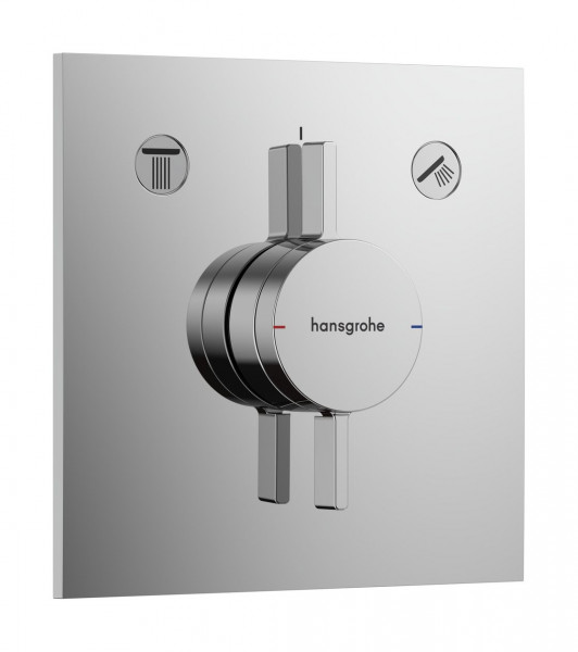 Concealed Shower Tap Hansgrohe DuoTurn E Recessed 2 outlets 155x155mm Chrome