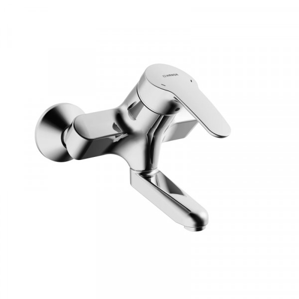 Wall Mounted Basin Tap Hansa MIX low pressure, free flowing water heaters, pull cord and drain set 160mm Chrome