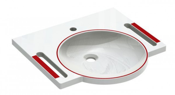 Hewi Disabled Sink 600 mm Ruby Red