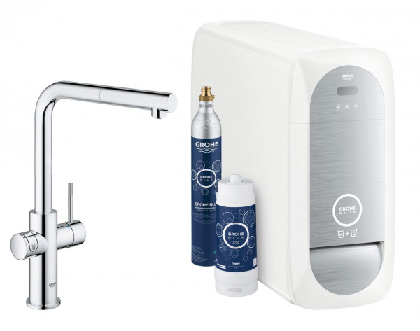 Grohe Starter Kit exib. Aerator Bluetooth/WIFI L outlet Blue Home Chrome