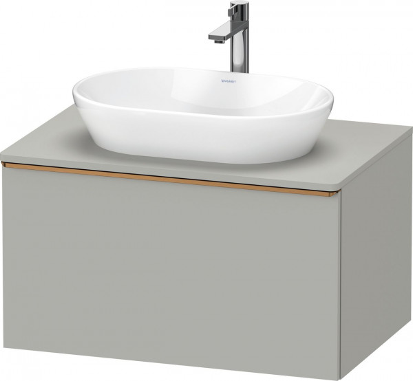 Vanity Unit For Countertop Basin Duravit D-Neo drawer, bronze handle 800mm Concrete Grey Matt DE4947004070000