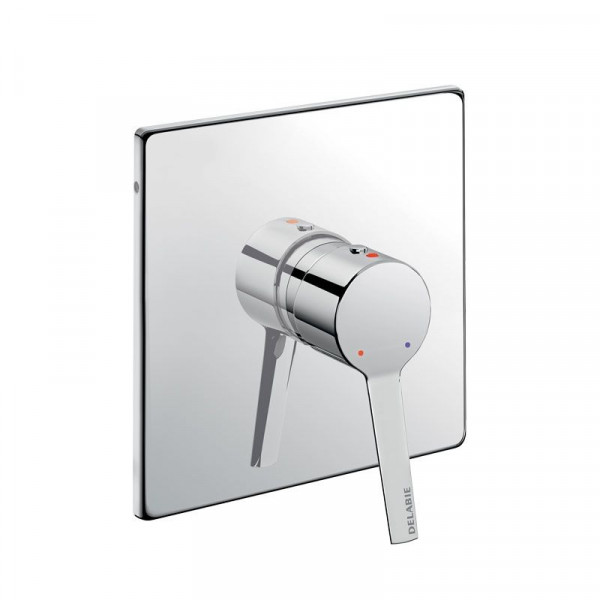 Concealed Bath Shower Mixer Delabie Without bend 166x166mm Silver Gloss With