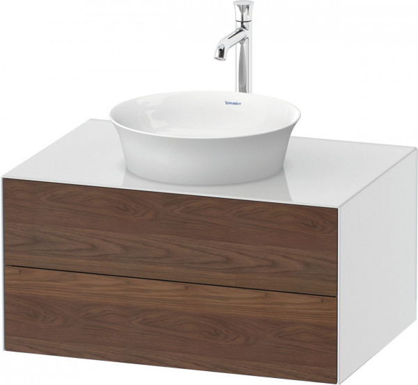 Vanity Unit For Countertop Basin Duravit White Tulip 2 drawers 800x408mm American walnut massive/White high gloss WT498507785