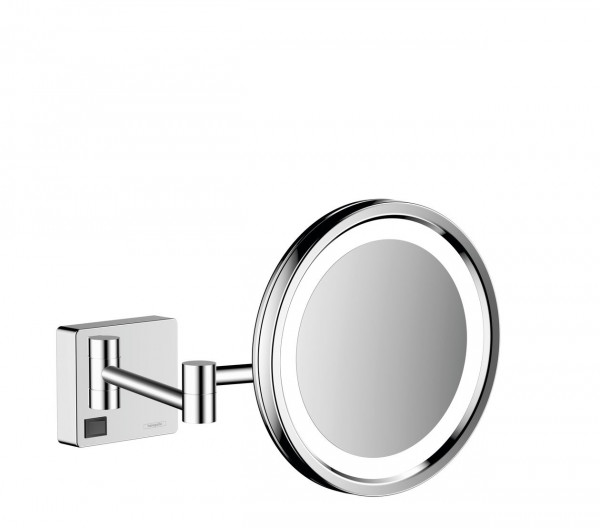 Shaving Mirror With Light Hansgrohe AddStoris ø 217 mm Chrome