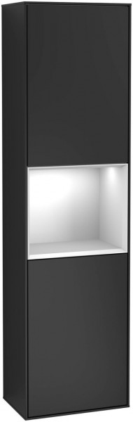 Villeroy and Boch Tall Bathroom Cabinets Finion 418x1516x270mm Black matte Lacquer F470MTPD
