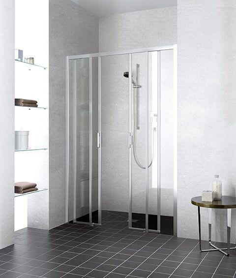 Kermi Sliding shower Doors LIGA in niche 1850 x 1200 mm 4 parts Clear
