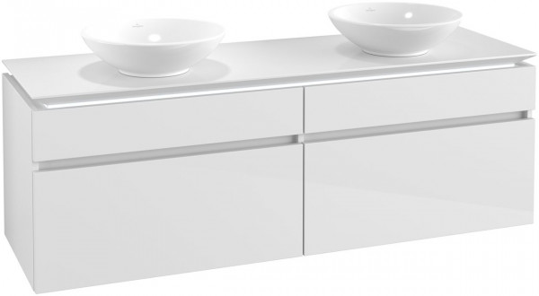 Villeroy and Boch Countertop Basin Unit Legato 1600x550x500mm Glossy White | Both Sides | With Light