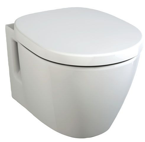 Ideal Standard Wall Hung Toilet Connect  Horizontal Outlet Compact Alpine White Ceramic E801801