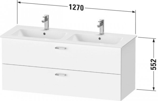 Double Basin Cabinet Duravit XBase 2 hanging drawer 552mm White Matt