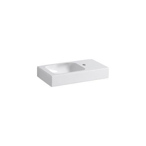 Geberit Rectangular Cloakroom Basin iCon Bathroom Plan On The Right 530x135x310mm White White | 1 Hole Right