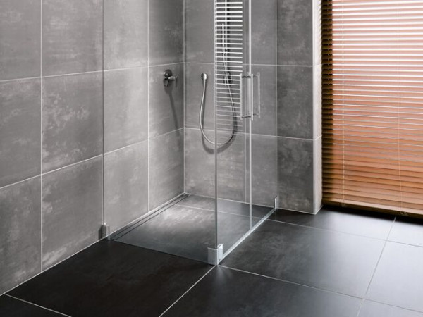 Kermi Rectangular Shower Tray LINE Gutter board Wall side BCEXE180100XK