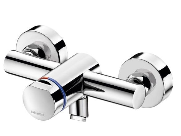 Delabie Wall Mounted Tap TEMPOMIX 3 Chrome Largeur 150 mm 794370