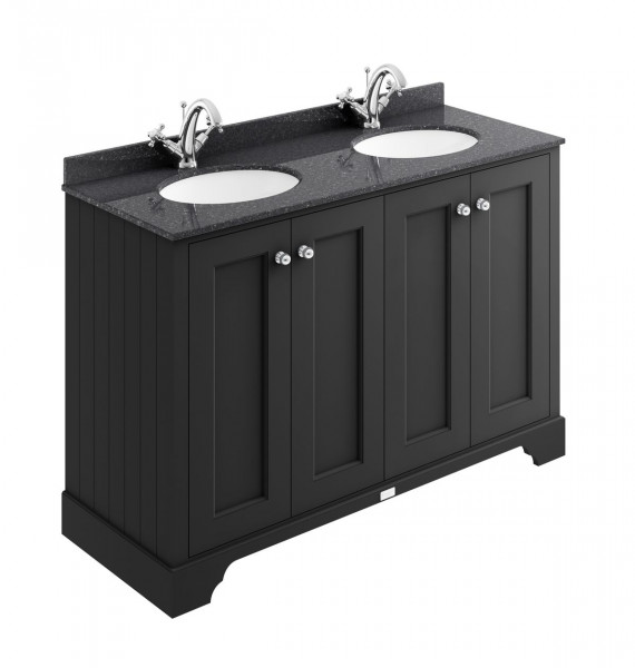 Double Basin Cabinet Bayswater Traditional 4 doors 1218mm Classic Black