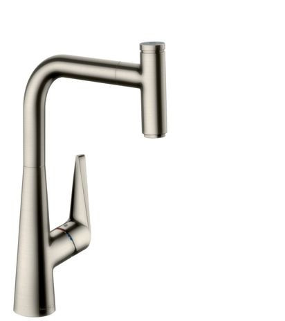 Pull Out Kitchen Tap Hansgrohe Talis M51 EcoSmart Stainless Steel Finish
