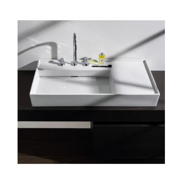 Laufen Vanity Washbasin Kartell by Laufen with three tap holes 90x46x120cm White