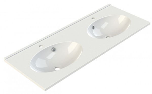 Allibert Double Basin CUP 2x1 hole 1202x20x462mm Glossy White