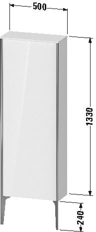 Duravit Tall Bathroom Cabinets XViu 240 mm Champagne Matt/Concrete Grey Matt XV1316LB107