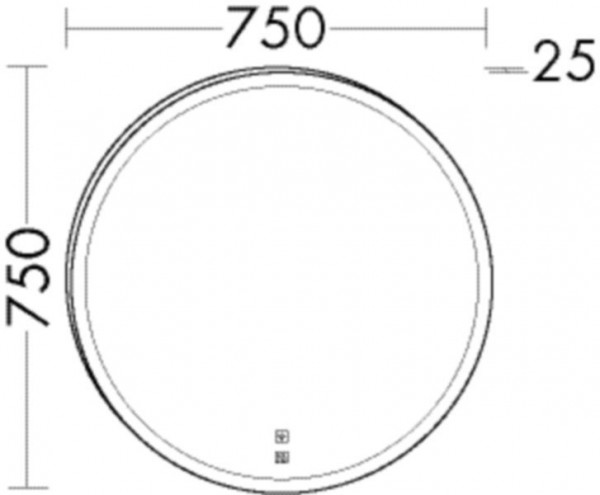 Illuminated Bathroom Mirror Burgbad Fiumo anti-fog, Round ø750mm SIJN075-PN491