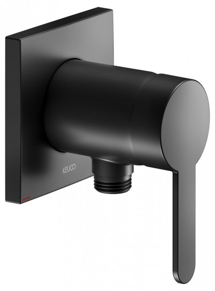 Wall Mounted Shower Mixer Keuco IXMO square, with outlet bend Black Mat