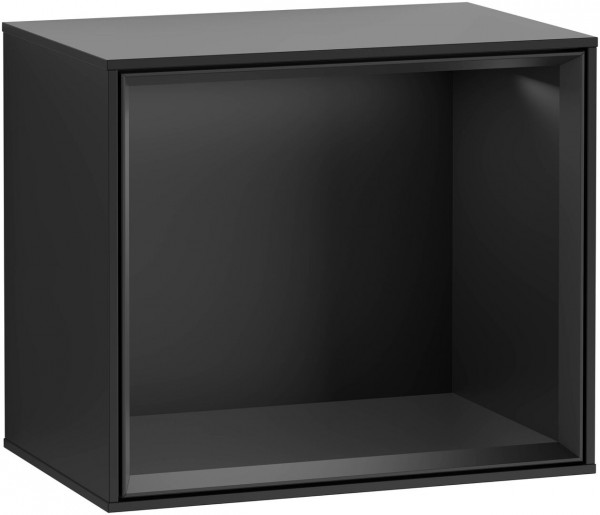 Villeroy and Boch Wall Mounted Bathroom Cabinet Shelf module Finion 418x356x270mm Black matte Lacquer F580PDPD