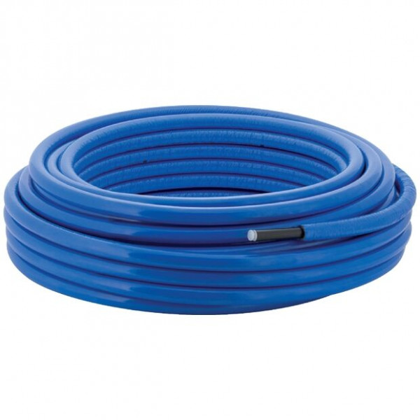 Price pro meter Geberit Plumbing Pipes Mepla System pipe d16 L:50m round, pre-insulated 6mm blue