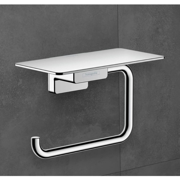 Toilet Roll Holder Hansgrohe AddStoris with shelf 150x77mm Chrome