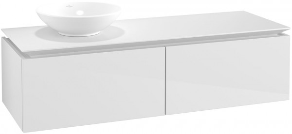 Villeroy and Boch Countertop Basin Unit Legato Washbasin on the left 1400x380x500mm Glossy White