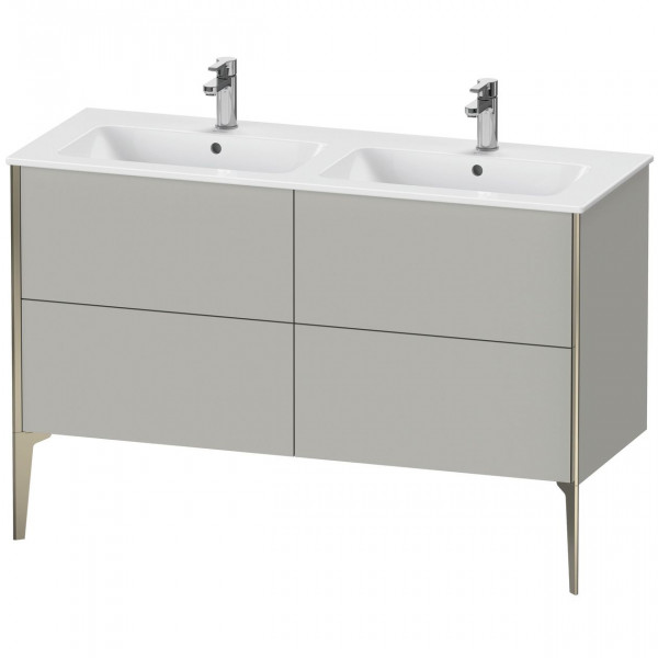 Double Basin Cabinet Duravit XViu 4 drawers, for washbasin ME 1280mm Concrete Grey Matt/Champagne XV44850B107