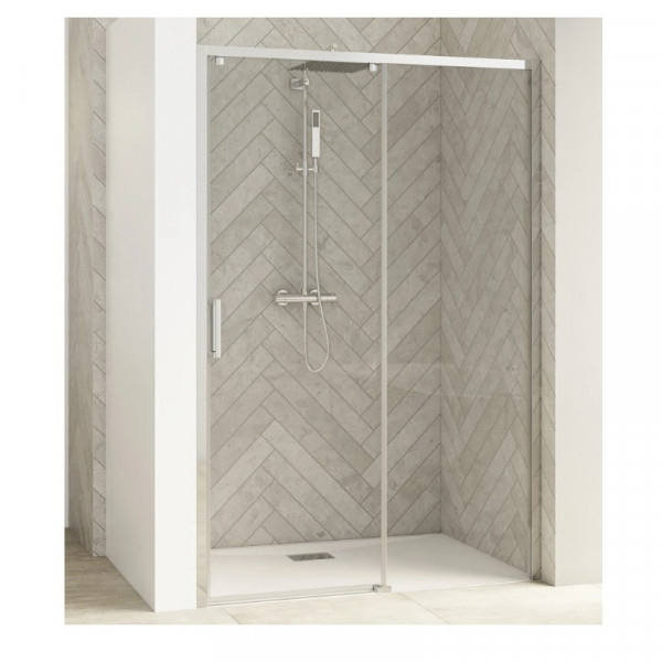 Sliding Shower Door Kinedo SMART DESIGN without threshold right Niche, Angle C 1000mm Chrome Profil and Transparent Glass