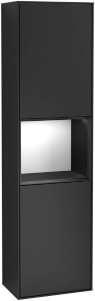 Villeroy and Boch Tall Bathroom Cabinets Finion 418x1516x270mm Black matte Lacquer G470PDPD