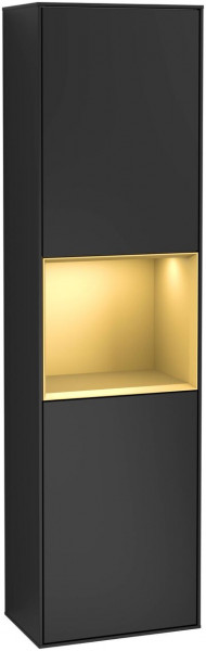 Villeroy and Boch Tall Bathroom Cabinets Finion 418x1516x270mm Black matte Lacquer G460HFPD