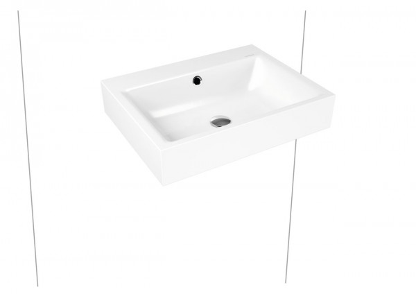 Kaldewei Wall-mounted wash basin with overflow 1 tap hole Puro matte Alpine White