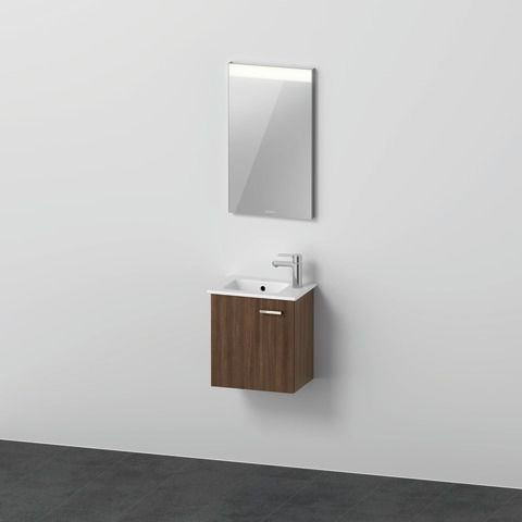 Bathroom Set Duravit XBase Washbasin with vanity unit and mirror, Left version 400mm Natural Oak