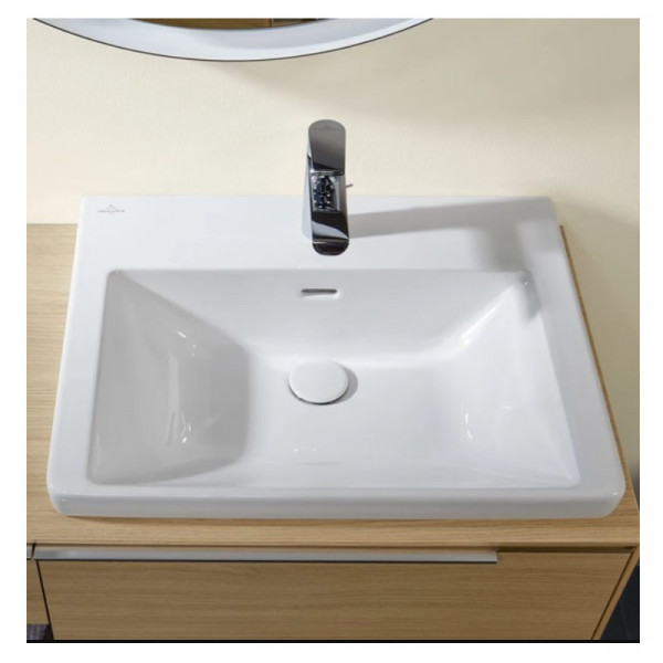 Wall Hung Basin Villeroy and Boch Subway 3.0 1 hole, With overflow, Unpolished 550mm Alpine White CeramicPlus