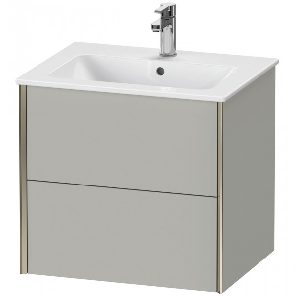 Vanity Unit Built-In Basin Duravit XViu hanging 2 drawers, for washbasin ME 610mm Concrete Grey Matt/Champagne XV41250B107