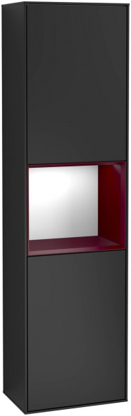 Villeroy and Boch Tall Bathroom Cabinets Finion 418x1516x270mm Black matte Lacquer F470HBPD