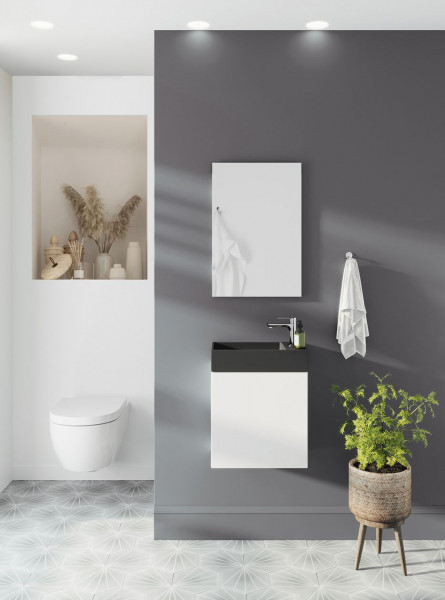 Allibert Washbasin and wall cabinet 1 door JAVA PACK 400x490x250mm White Matt