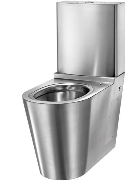 Public Toilet S21 Delabie MONOBLOCO Horizontal vertical Outlet Stainless Steel Polished satin