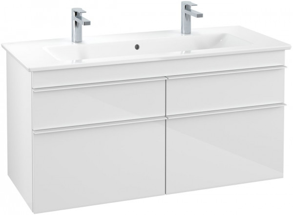 Villeroy and Boch Double Basin Vanity Unit Venticello 1153x590x502mm A92902PN Glossy White
