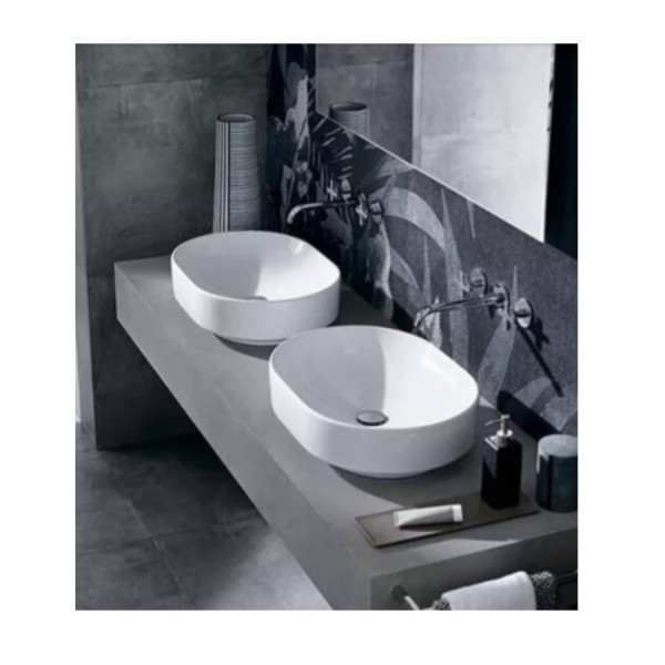Geberit Countertop Basin VariForm Without Tap Hole 550x158x400mm White 500774012