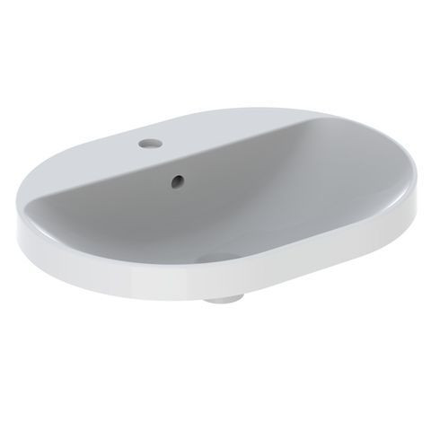 Geberit Inset Basin VariForm 1 Tap Hole With Overflow 600x178x450mm White
