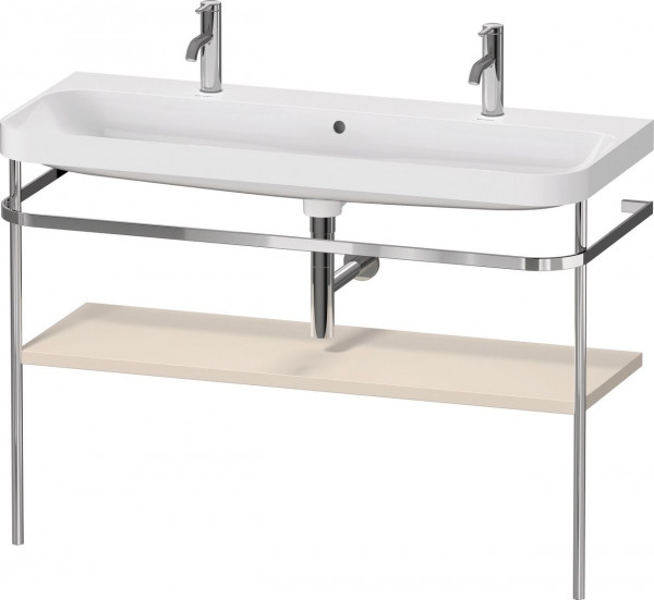 Bathroom Set Duravit Happy D.2 Plus Double washbasin, Metal console, 1 shelf 1175mm Taupe Super Mat HP4849O83830000