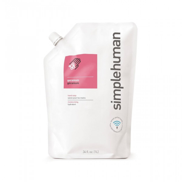 Simplehuman Moisturizing liquid hand soap 1L refill bag, Geranium 17,5x9,0x24,5 cm